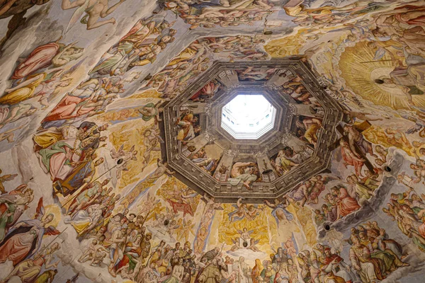 Флоренция Италия Ноября 2022 Года Картина Страшный Суд Потолке Дуомо — стоковое фото