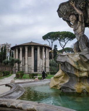 Roma, İtalya - 27 Kasım 2022: Herkül 'ün Tapınağı Victor (Herkül Olivarius)