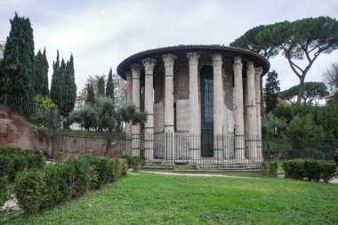 Roma, İtalya - 27 Kasım 2022: Herkül 'ün Tapınağı Victor (Herkül Olivarius)