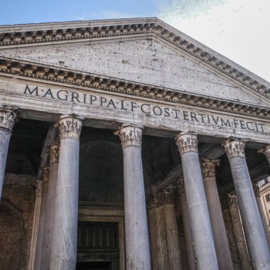 Roma, İtalya - 26 Kasım 2022: Pantheon, Piazza Della Rotonda, Roma, İtalya