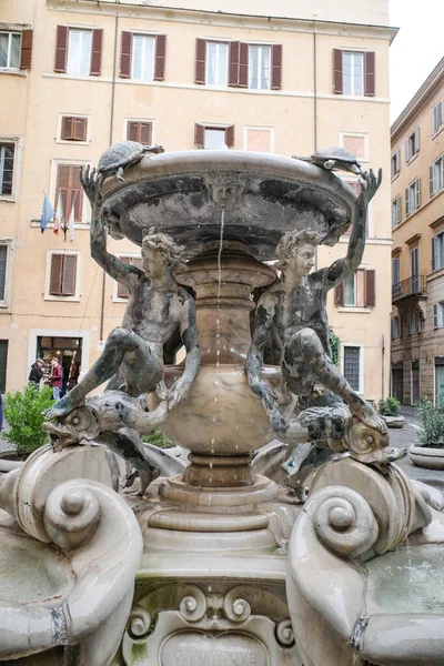 意大利罗马 2022年11月27日 海龟之泉 Turtle Fountain Fontane Delle Tartarughe Jewish Ghetto — 图库照片