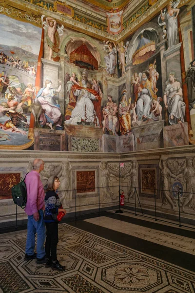 Róma Olaszország 2022 November Freskók Vatikáni Múzeumok Egyik Rafael Szobájának — Stock Fotó