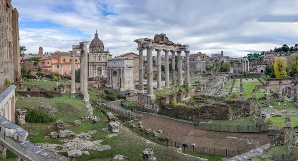 Rzym Włochy Lis 2022 Świątynia Saturna Widoki Forum Rzymskie — Zdjęcie stockowe