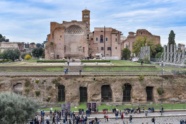 Rome Italië Nov 2022 Romeinse Palatijn Heuvel Forum Ruïnes Uitzicht — Stockfoto