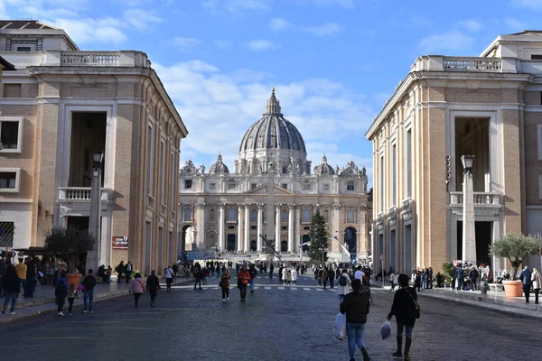 Roma Itália Novembro 2022 Basílica São Pedro Vista Della Conciliazione — Fotografia de Stock