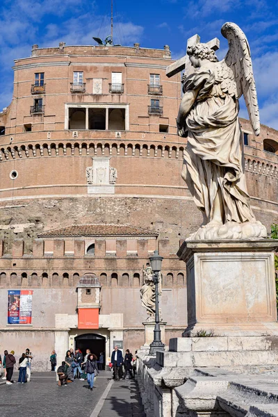 Roma Talya Kasım 2022 Ponte Sant Angelo Roma Haçlı Meleği — Stok fotoğraf