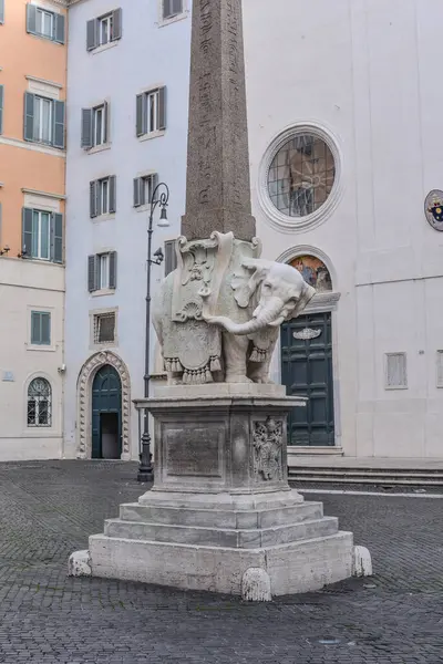 Řím Itálie Listopadu 2022 Elephant Obelisk Minerva Obelisco Della Minerva — Stock fotografie