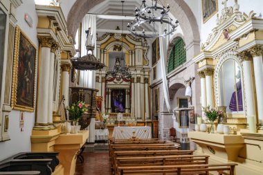 Cusco, Peru - 4 Aralık 2022: Belmond Palacio Nazarenas 'taki Nasıralı Şapeli, Cusco