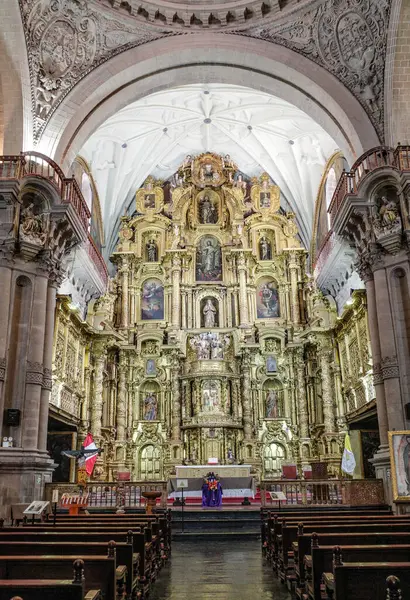Cusco Peru Grudnia 2022 Ołtarz Wnętrze Kościoła Compania Jesus — Zdjęcie stockowe