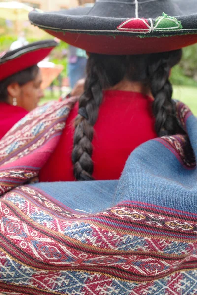 Cusco Peru Grudnia 2022 Tkacze Cusco Centre Traditional Textiles — Zdjęcie stockowe