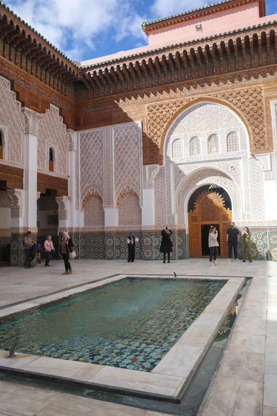 Μαρακές Μαρόκο Φεβ 2023 Όμορφη Χειροτεχνία Μέσα Στο Κορανικό Σχολείο — Φωτογραφία Αρχείου