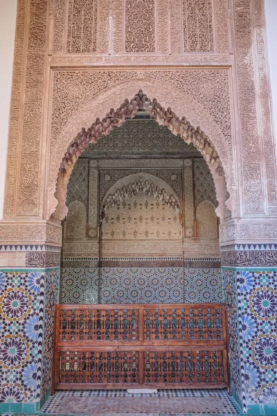 Marrakech Marrocos Fevereiro 2023 Túmulos Saadianos Distrito Kasbah Marrakech Medina — Fotografia de Stock