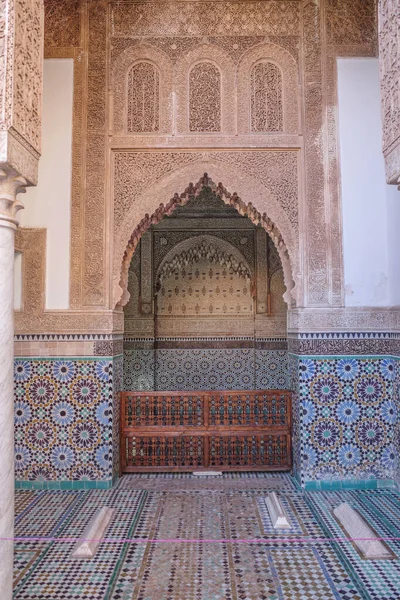 Marrakech Marrocos Fevereiro 2023 Túmulos Saadianos Distrito Kasbah Marrakech Medina — Fotografia de Stock