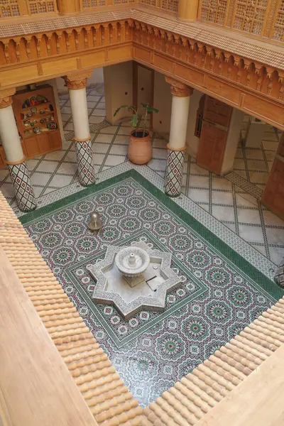 Marrakech Marrocos Fevereiro 2023 Pátio Interior Museu Artes Culinárias Marroquinas — Fotografia de Stock