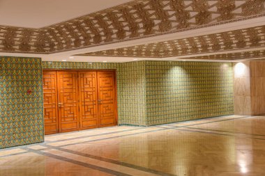 Kazablanka, Fas - 26 Şubat 2023: Hasan II Camii, Kazablanka