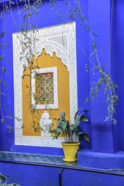 Marakeş, Fas - 7 Şubat 2023 Yves Saint Laurent 'in Majorelle Bahçeleri, Casa Oasis, Marakeş