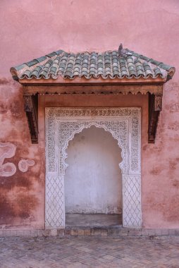 Marakeş, Fas - 8 Şubat 2023: Marakeş Medine 'nin Kasbah ilçesindeki Saadian mezarları