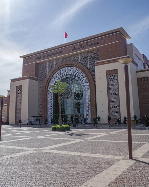 Marakeş, Fas - 9 Şubat 2023: Gare de Marrakech, Marakeş merkez tren istasyonu