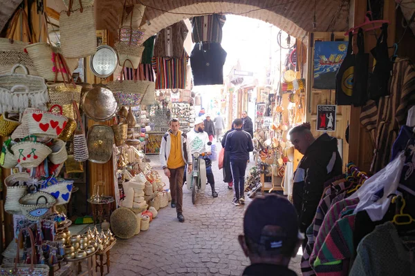 Marrakech Marokko Feb 2023 Ambachten Koop Markt Van Marrakech Souk — Stockfoto