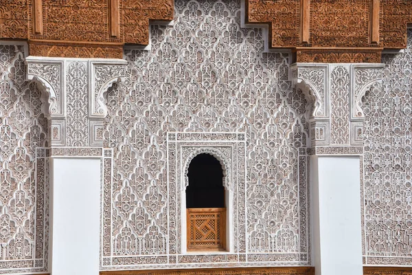 Marrakech Marokkó Február 2023 Gyönyörű Kézműves Munka Belül Koráni Iskola — Stock Fotó