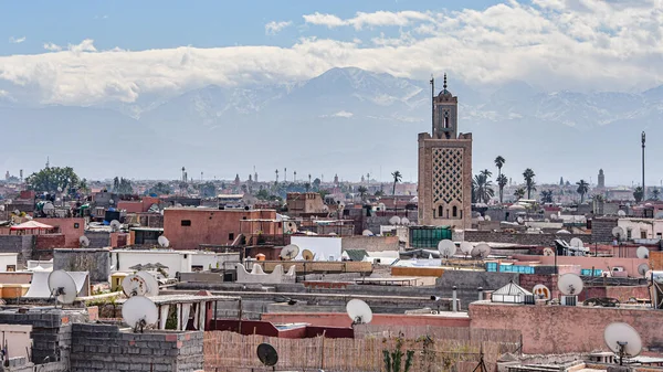 stock image Marrakech, Morocco - Feb 10, 2023: Views over the rooftop of Marrakech