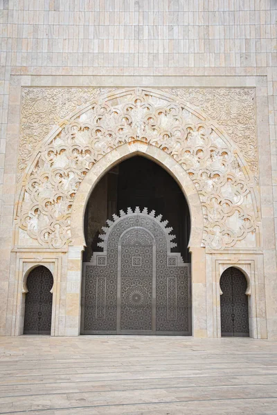 Casablanca Maroc Février 2023 Architecture Extérieure Mosquée Hassan Grande Mosquée — Photo