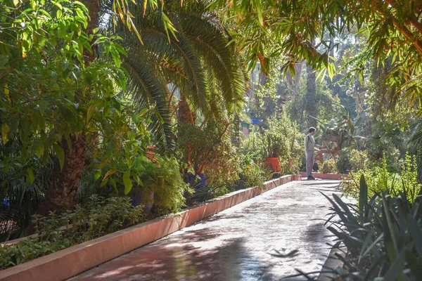 Marrakech Marrocos Fevereiro 2023 Majorelle Gardens Yves Saint Laurent Casa — Fotografia de Stock