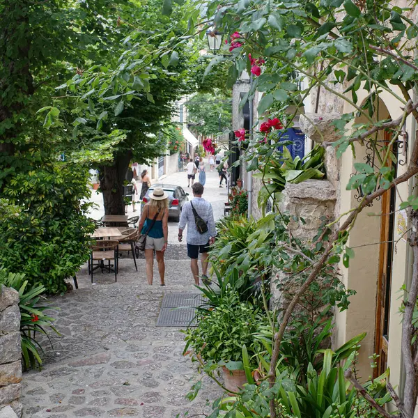 Valldemossa Spain June 2023 Cobble Stone Streets Town Valldemossa Mallorca — Stock Photo, Image