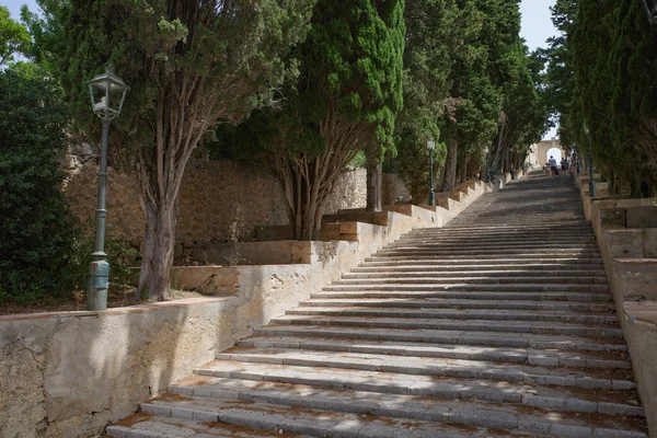Arta Spain July 2023 Steep Steps Santuari Sant Salvador Arta — стоковое фото