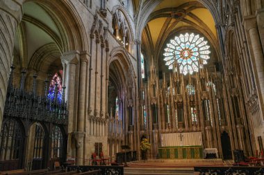 Durham, İngiltere - 12 Temmuz 2023: Durham Katedrali, Ülke Durham, İngiltere