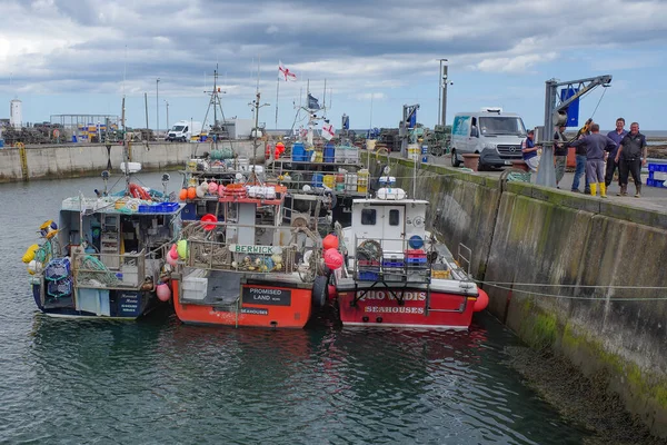 Seahouses Regno Unito Luglio 2023 Barche Pesca Nel Seahouses Harbour — Foto Stock