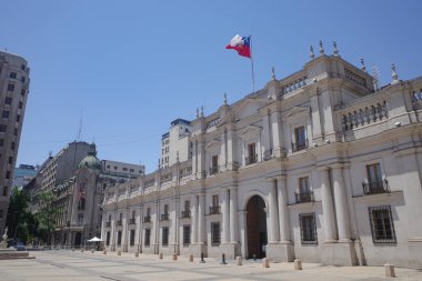 Santiago, Chile - 26 Nov, 2023: Palacio de la Moneda and Plaza Constitution clipart