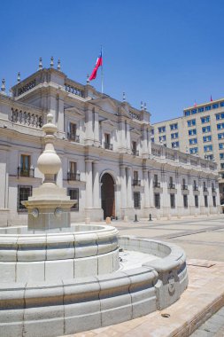 Santiago, Chile - 26 Nov, 2023: Palacio de la Moneda and Plaza Constitution clipart