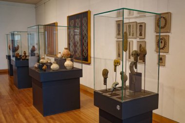 Santiago, Chile - 25 Nov, 2023:  Ancient ceramics on display at the Museo Andino, Vina Santa Rita clipart