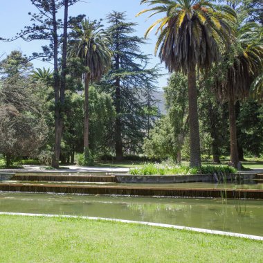 Pirque, Şili - 24 Kasım 2023: Santiago, Şili yakınlarındaki Las Majadas Otel 'de Botanik Bahçeleri