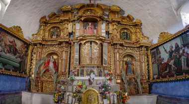 Sibayo, Peru - 5 Aralık 2023: Koloni Kilisesi Iglesia de Sibayo, Arequipa