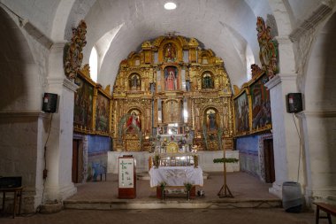 Sibayo, Peru - 5 Aralık 2023: Koloni Kilisesi Iglesia de Sibayo, Arequipa