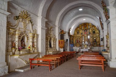 Sibayo, Peru - 5 Aralık 2023: Koloni Kilisesi Iglesia de Sibayo, Arequipa