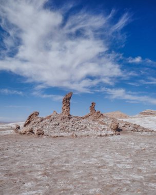 San Pedro de Atacama, Şili - 29 Kasım 2023: Ay Vadisi, Atacama Çölü 'ndeki Üç Marias kaya oluşumu