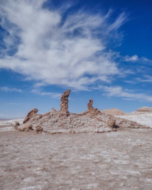 San Pedro de Atacama, Chile - Nov 29, 2023: The Three Marias rock formations in the Valley of the Moon, Atacama Desert clipart