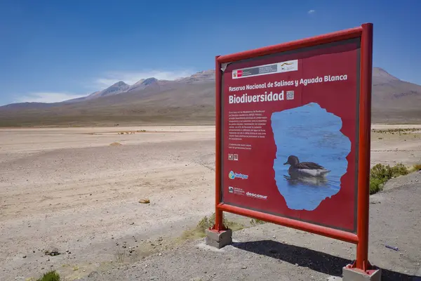 stock image Arequipa, Peru - Dec 5, 2023: Panoramic view across the Reserva Nacional de Salinas y Aguada Blanca, Arequipa