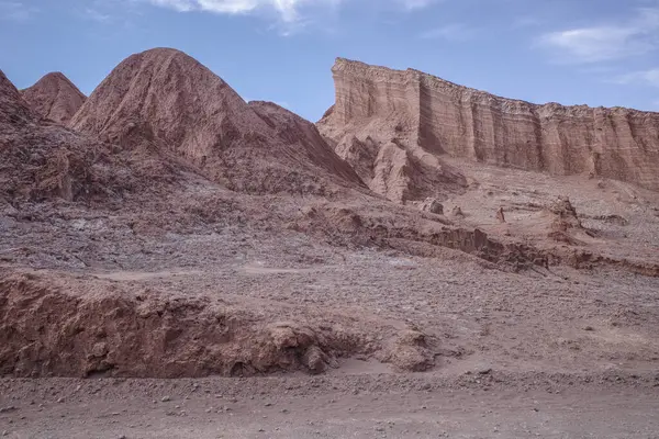 stock image San Pedro de Atacama, Chile - Nov 29, 2023: Sand dunes and rock formations in the Valley of the Moon, Atacama Desert