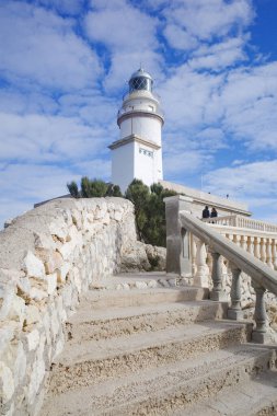 Mallorca, İspanya - 20 Ocak 2024: Mallorca adasındaki Deniz Feneri