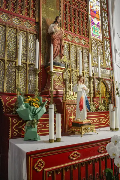 stock image Hanoi, Vietnam - 7 Feb, 2023: Interior of the St Joseph's Cathedral, in old town Hanoi, Vietnam