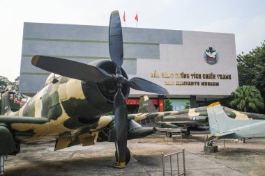 Ho Chi Minh City, Vietnam - 2 Feb, 2024: American military hardware on display at the Vietnam War Remants Museum in Ho Chi Minh City clipart