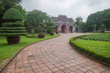 Hue, Vietnam - 6 Şubat 2024: İmparatorluk Kalesi kemeri, Hue, Vietnam