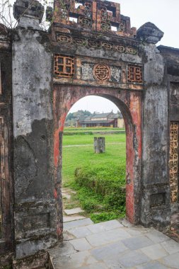 Hue, Vietnam - 6 Şubat 2024: İmparatorluk Kalesi kemeri, Hue, Vietnam