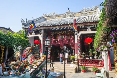 Hoi An, Vietnam - 5 Şubat 2024: Kanton Toplantı Salonu (Quang Trieu), Hoi An Eski Bölgesi