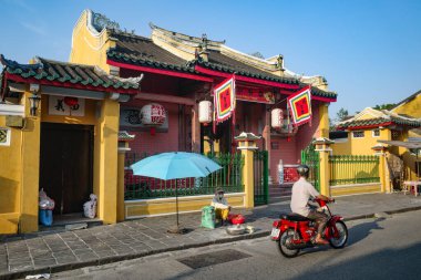 Hoi An, Vietnam - 8 Şubat 2024 Quan Cong Tapınağı. Hoi An Kadim Kasabası, Quang Nam Eyaleti