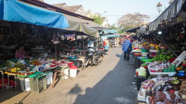 Hoi An, Vietnam - 5 Şubat 2024 Hoi An Kadim Mahallesi çevresindeki sömürge sokakları, Vietnam